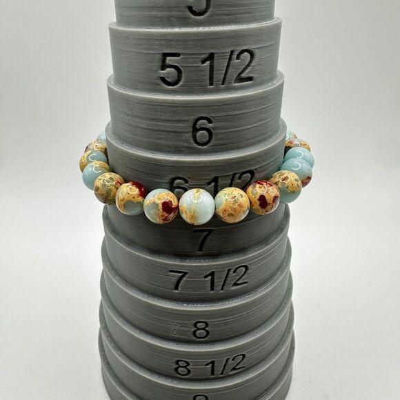 Stunning 8mm Blue Imperial Jasper, stretchy bracelet! - Picture 5 of 11